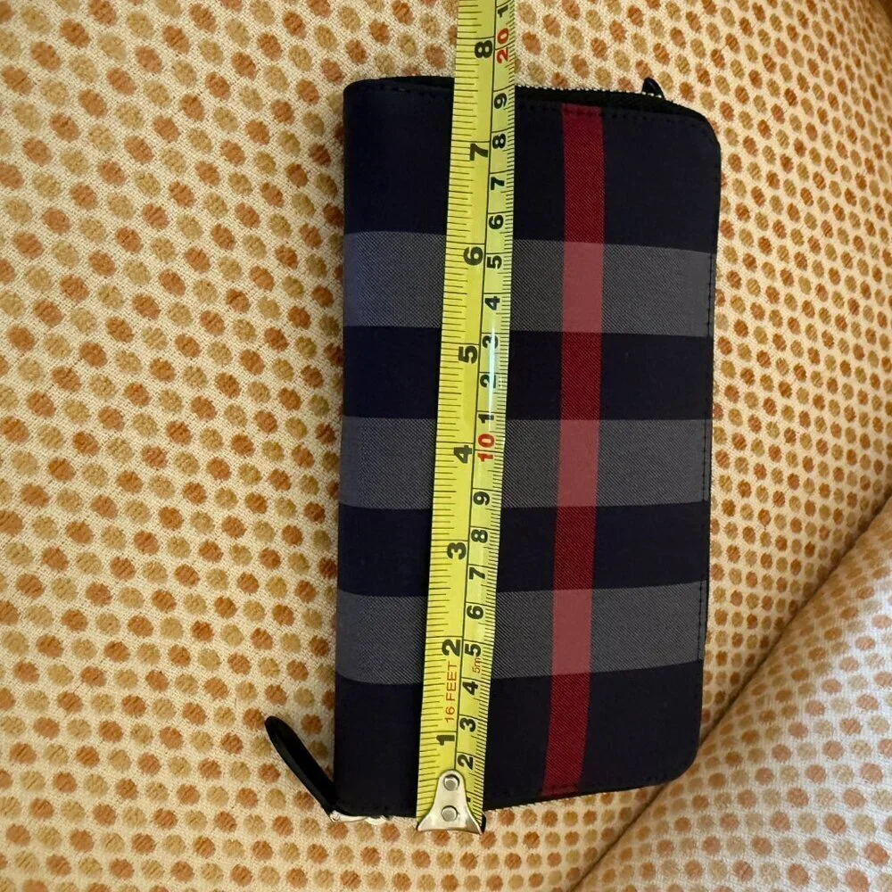 Burberry Super Exploded Check Large Zip Around Wallet, in cloth/leather, 8084063